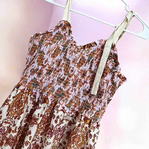 Truly 4 You Women’s Multi Smocked Floral Print Summer Maxi Dress Sz-L - Picture 2 of 6